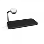 Zens Dual+Watch Aluminium Wireless Charger Svart