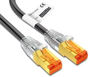 mumbi 23530 Cat.7 S/FTP Câble brut réseau de raccordement LAN Ethernet Patch avec connecteurs RJ-45 1.00m, noir (1x)