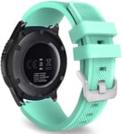 Simpleas Silicone Rubber Watch Strap with Buckle for compatible with TicWatch Pro/Pro 4G LTE / S2 / E2 Band, Waterproof Replacement Band (22mm, Mint Green)
