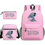 Lilo Stitch Ryggsäck Trestegsset Skolväska Barn För Pojke Flicka Present_y O[HK] Pink