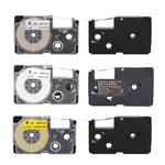 9mm Tape Cartridge For Casio Label Maker Printer KL-60/120/170/780/820 CW L3 AUS