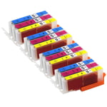 12 C/M/Y Ink Cartridges to replace Canon CLI-571C, CLI-571M, CLI-571Y Compatible