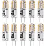10 st G4 LED-lampor 12V AC/DC Varmvit 3000K 2W, Dimbar - LIGHT-WELLNGS
