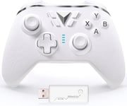 Manette Sans Fil Pour Xbox One, 2,4ghz Bluetooth Manette De Jeux, Joypad Sans Fil Compatible Avec Xbox One/Xbox One S/Xbox One X/Xbox Series X/Ps3/Pc (White)