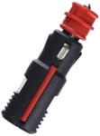 Hama Fiche universelle pour prises d' allume-cigares (fiche de sécurité 16 A prise allume-cigare, câbles jusqu'à 2 x 2,5 mm², 6V - 24V, avec serre-câble) Rouge/Noir