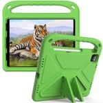 iPad Air 10.9 5th Gen (2022) Stöttåligt skal/fodral med handtag - Perfekt för barn, grön
