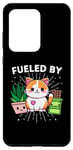 Galaxy S20 Ultra Cat Happiness Fueled By Plants Chocolate CatFunny Kawaii Case
