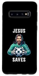 Coque pour Galaxy S10 Jesus Soccer Football Christianisme Gardien de but Christ Church