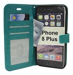 Crazy Horse Wallet iPhone 8 Plus (Turkos)