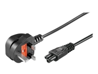 MicroConnect - Strömkabel - Typ G (hane) rak till IEC 60320 C5 vinklad - AC 250 V - 2.5 A - 1 m - svart