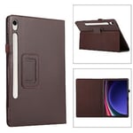 Tabletskydd i Litchi-struktur för Samsung Galaxy Tab S9+ (Brun)