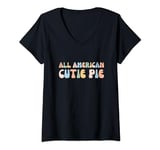 Womens All American Cutie Pie - Patriotic Pastel for 4th of July V-Neck T-Shirt