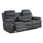 Nordic Furniture Group Teddy 3-sits reclinersoffa tyg grå