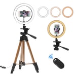 AJH 10 Inch LED Ring Light,Camera Photo Video Lighting Kit,3 Lighting Modes with Dimming And 10 Brightness,Suitable for Real-Time Streaming of Makeup Selfie Photography