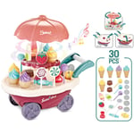 gilivableskr Children's Educational Toys - Play House Toy Electric Sound & Light Simulated Mini Rotating Ice Cream Truck Candy Confectionery Trolley Car For Girl
