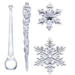 40-pack Snöflinga Iskristall Julgranspynt Nyårsdekorationer Kristall Julgran Transparent Pynt