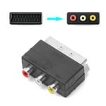 Game Adapter Input Plug 21PIN Scart Male to 3RCA Female For PS4 WII DVD VCR