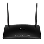 TP-Link N300 4G+Cat 4 LTE Telephony Wi-Fi Router, SIM Slot Unlocked, Records up to 100 minutes of voicemail, No Configuration Required, Removable External Wi-Fi Antennas, UK Plug, Black (TL-MR6500v)