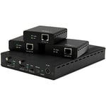 StarTech.com Kit extendeur HDBaseT à 3 ports avec 3 récepteurs - Splitter HDMI 1x3 via Cat5 - Jusqu'à 4K (ST124HDBT)