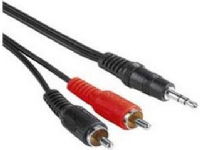 Cable PremiumCord Jack 3.5mm - RCA (Cinch) x2 2m black (kjackcin)