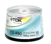 TDK CD-R DATA - 50 PACK Spindle 80 Mins 700MB / 52X - NEW & SEALED