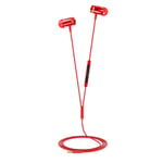 Wired Earphones,Noise Reduction Wired Headphones Live Video Earphones,Extended 3m In-Ear Metal Earphones,Ergonomic Design Earphones,Compatible with Cell Phones Tablets Laptops(Red)