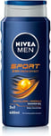 NIVEA MEN Sport Shower Gel (6 x 400ml), Refreshing Body 400 ml (Pack of 6)