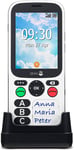 Doro 780X Unlocked 4G Dual SIM Easy Mobile Phone for Elderly with Simplified Keypad, GPS Localisation and Charging Cradle Included [UK and Irish Version] (White/Black)