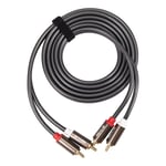 2X( 2 Rca to 2 Rca Male to Male Hifi Audio Cable Ofc Av Speaker Wire for Dvd Amp