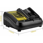 Lämplig för Dewalt laddare 18650 batteriladdare 3A snabbladdning svart och gul