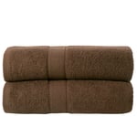 Todd Linens 2-Piece Bale Bath Sheet Gift Set – 500 GSM 100% Cotton Absorbent Bathroom Accessories (Chocolate)