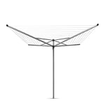 Brabantia - Topspinner - 50 Metres of Clothes Line - UV-Resistant & Non-Slip Lining - Smooth Turns - Umbrella System - Rotary Dryer with Ground Spike & Cover 45 mm - Metallic Grey - ø 295 m