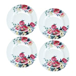 Set of 4 Clovelly Porcelain 26cm Dinner Plates