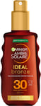 Garnier Ambre Solaire Ideal Bronze Protective Oil Sun Cream Spray SPF30, High &