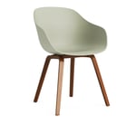 HAY - AAC222 Chair WB Lacq Walnut Base Pastel Green 2.0 Shell - Matstolar - Hee Welling - Grön - Trä/Plast