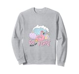 Go With The Float Summer Beach Fun Waves Flamingo Sweatshirt