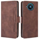 HualuBro Nokia 8.3 Case, Magnetic Full Body Protection Shockproof Flip Leather Wallet Case Cover with Card Slot Holder for Nokia 8.3 5G Phone Case (Brown)