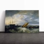 Big Box Art Canvas Print Wall Art Joseph William Turner heerness as Seen from The Nore | Mounted & Stretched Box Frame Picture | Home Decor for Kitchen, Living Room, Bedroom, Multi-Colour, 24x16 Inch