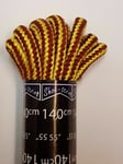 Yellow & Brown Boot Laces 140cm - Cat Boots Kickers Shoes and Boots Cord Laces