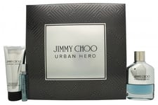 JIMMY CHOO URBAN HERO GIFT SET 100ML EDP + 100ML AFTERSHAVE BALM + 7.5ML EDP