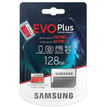 Samsung – Carte mémoire micro SD SDXC EVO Plus MB-MC128HA-EU Classe 10 U3 128 Go 100 Mo-S 4K Ultra HD
