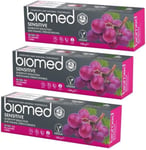 Biomed Sensitive 98% Natural Toothpaste, Red Grape Seed Extract 100g, Pack of 3