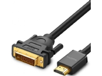 Ugreen kabeladapter kabel DVI 24+1 stift (hane) - HDMI (hane) FHD 60 Hz 1,5 m svart (HD106 11150)