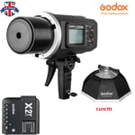 UK Godox AD600BM 2.4G HSS Flash Bowen mount+X2T-F For Fuji +120cm Softbox Kit