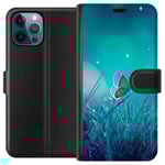 Apple iPhone 12 Pro Svart Plånboksfodral Blå fjäril