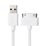 JuicEBitz 2m Super Core [20AWG Pure Copper] Fast Data & Charger Cable Lead for iPad 3 2 1, iPhone 4S 4, iPod - 1st to 6th Generation (2m, White)