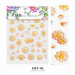 3d Acrylic Engraved Nail Sticker 5d Embossed Flower Lace