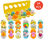 Påskägg med Klämleksaker i Ägg, Stressavlastning Squishy Leksaker för Barn Vuxna 24pcs Eggs