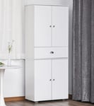 Tall Kitchen Storage Cupboard Cabinet Pantry Freestanding Furniture Modern White