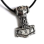 Etnox Tors hammare i 925 silver med runor halsband